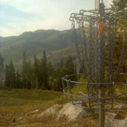 image of a disc golf basket